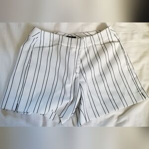 White House Black Market White Striped Trouser Shorts